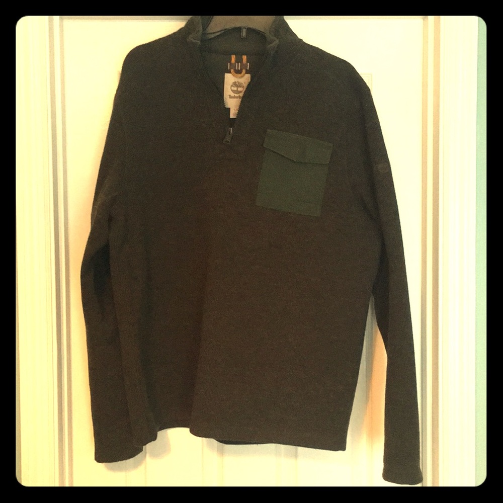 Olive green fleece pullover